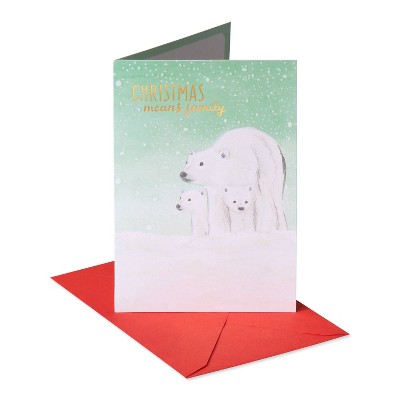 Christmas Card Polar Bear Family