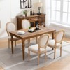 Set of 2 French Style Dining Chairs Upholstered Chairs Accent Chairs Armless Chairs with Rattan Back/Upholstered Back, Natural+Beige/Gray-ModernLuxe - 3 of 4