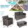 Tangkula 4-Piece Outdoor Patio Furniture Set Rattan Wicker Conversation Sofa Set with Coffee Table - image 2 of 4