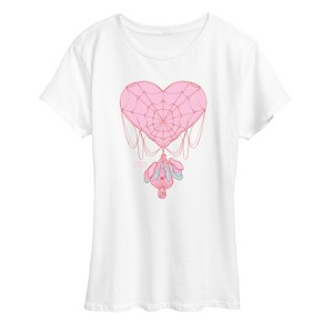 Women's - Marvel - Spider-man Valentine Heart Web Short Sleeve Graphic T-Shirt - 1 of 4