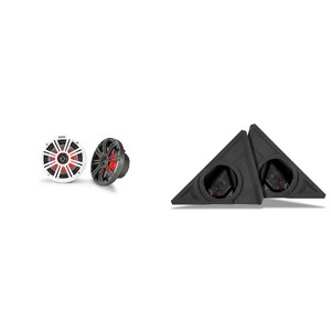 Kicker 45KM654L 6.5" LED Marine Speakers and Front 6.5in Speaker Pods Compatible with Polaris Slingshot 2015-2025 - 1 of 4