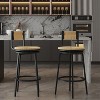 VYNXARIA Bar Stools Swivel Counter Chairs with Metal Frame Set of 2 Hand Woven Paper Rope Dining Barstools for Kitchen Counter,Honey - 2 of 4