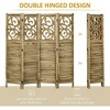 Resenkos Wooden 4-Panel Double Hinged Folding Room Divider - Privacy Screen for Home Office, 63"x67"x0.75", Brown - 4 of 4
