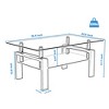 ORRD Rectangle Black Glass Coffee Table, Clear Coffee Table,Modern Side Center Tables for Living Room,Living Room Furniture (Old Sku:W24138125) - 2 of 4