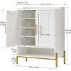 Shoe Cabinet, 5-Tier Shoe Storage Organizer with Doors, Wooden Shoe Cabinet Storage for Entryway, Gold and White - 2 of 4