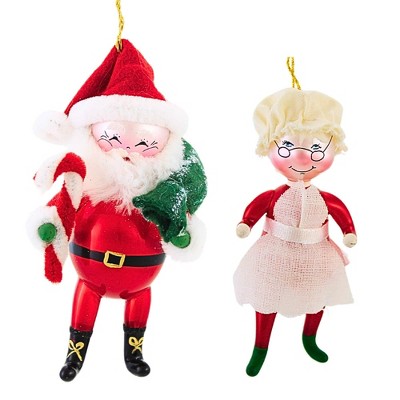 Italian Ornaments 5.0 Inch Nick And Holly Claus Christmas Italian Ornament Tree Ornaments
