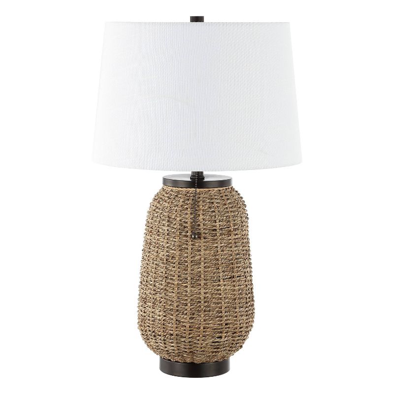 25" Chakrii Rustic Bohemian Iron/Rattan LED Table Lamp with Pull-Chain (Includes LED Light Bulb) - JONATHAN Y, 5 of 9