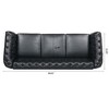 Kumasinova 84.65" Chesterfield Sofa with Rolled Arm, Modern PU Leather 3 Seater Sofa Couch, Upholstered Vintage Couch for Living Room - 2 of 4
