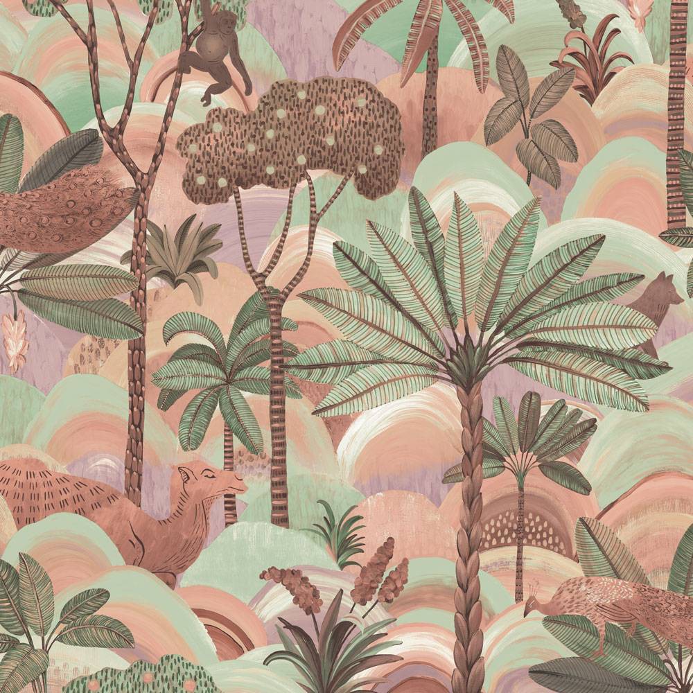 Photos - Wallpaper Tempaper & Co Desert Palm Removable Peel and Stick , Sedona Sunse