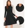 Allegra K Women's Work Sheath Tie Neck Knit Long Sleeve Midi Dress - 2 of 4