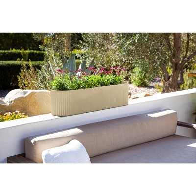 Sandstone 36" Plastic-Stone Outdoor Window Box Planter Set
