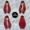 Jessie's Wig 26inch Water Wave Wig Halloween Party Synthetic Anime Cosplay Wig Red Omber Green 1 Pc/Pack - 3 of 4