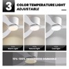 Ludomide 52 In. Modern White Ceiling Fans With Lights, Low Profile Flush Mount Ceiling Fan With Remote&Wall  Control For Living Room Bedroom - 4 of 4