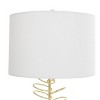 27"x14" Metal Abstract Overlapping Ring Accent Lamp with Elevated Square Glass Base Gold - Olivia & May: Modern Linen Shade - 3 of 4