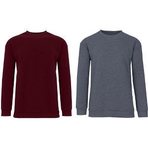 Galaxy By Harvic Men's Crew Neck Fleece-Lined Pullover Sweateshirt-2 Pack - 1 of 2