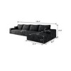 Cloud Sectional Couch with L-Shape Chaise,Modern Modular Sofa with Deep Seat, Upholstered Couches for Living Room Bedroom,No Assembly Required, Black - 4 of 4