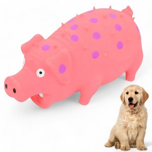Alilang Colorful Squeaky Pig Dog Toys - Soft Rubber Animal Chew Toys for Interactive Play, Durable and Fun for Small to Medium Dogs - 1 of 4