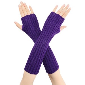 INSPIRE CHIC Acrylic Fingerless Elbow Length Arm Warmers 1 Pair - 1 of 4