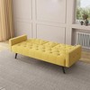Modern Convertible Sofa Bed,Velvet Upholstered Sleeper Sofa Bed,Loveseat Sofa Couch with Cup Holders,Folding Daybed Guest Bed for Living Room Bedroom - 2 of 4