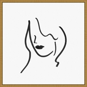 16" x 16" Muser II Woman by Isabelle Z Framed Canvas Wall Art Gold - Amanti Art - 1 of 4