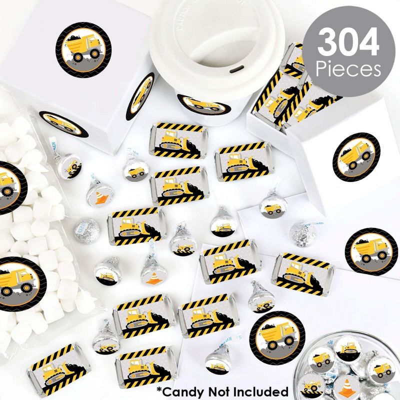 Big Dot of Happiness Dig It - Construction Party Zone - Baby Shower or Birthday Party Candy Favor Sticker Kit - 304 Pieces, 2 of 9