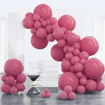 PartyWoo Balloons Mauve Boho Dusty Pink 18 12 10 5 Inch 100 pcs