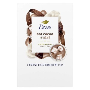 Dove Beauty Limited Edition Holiday Treat Bar Soaps - Hot Cocoa Swirl - 15oz/4pk - 1 of 4