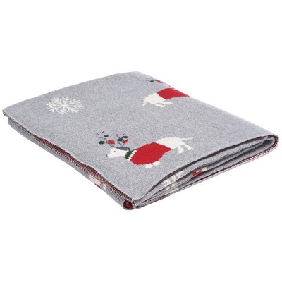 Sleighbells Throw - Grey/Red - 50" x 60" - Safavieh.