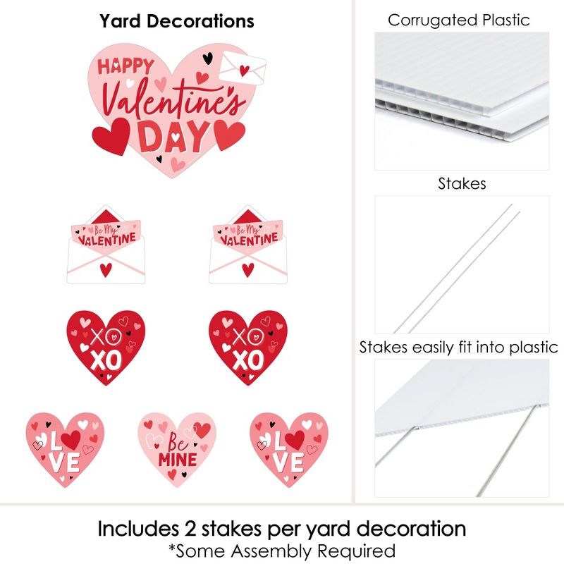 Big Dot of Happiness Happy Valentine's Day - Yard Sign and Outdoor Lawn Decorations - Valentine Hearts Party Yard Signs - Set of 8, 5 of 8