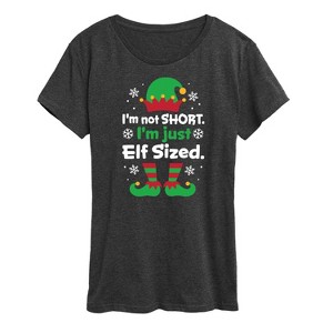 Women's - Instant Message - I'm Not Short Just Elf Sized Funny Christmas Short Sleeve Graphic T-Shirt - 1 of 4