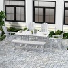 WestinTrends 6 Piece Outdoor Patio Dining Table and Armchair Dining Bench Set - 2 of 3