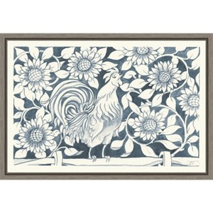 Amanti Art Farm Life I Rooster by Miranda Thomas Canvas Wall Art Print Framed 23 x 16-in. in Sylvie Graywash - 1 of 4