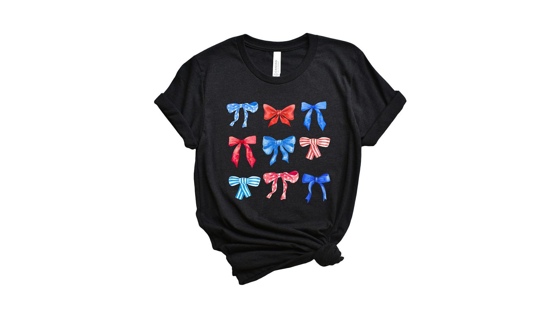 Simply Sage Market Women's Patriotic Coquette Bow Chart Short Sleeve Graphic Tee