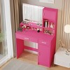KTMBDW Vanity Desk with Mirror and LED Light Strip,Dressing Table with Drawer, 3 Level Storage Dresser&3 Lighting Modes, Suitable for Bedroom - 3 of 4