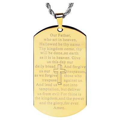 lord's prayer dog tag necklace