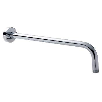 Built Industrial Shower Head Arm Extension with Flange, 15 inch Wall Mounted Extension Arm for Rainfall Shower Head, Silver Chrome