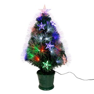 Kurt S. Adler 24“ Pre-Lit Fiber Optic Potted Tree - 1 of 4