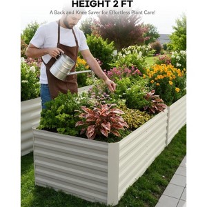 8x4x2ft Galvanized Metal Raised Garden Bed Outdoor, Deep Square Planter Box for Vegetables, Flowers, Herbs, and Succulents, 269 Gallon Capacity - 1 of 4