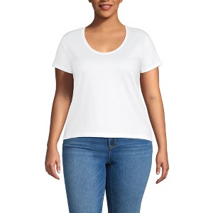 Lands' End Women's Supima Cotton Short Sleeve Scoop Neck Tee - 1 of 4