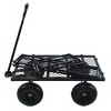 Wagon Cart Garden cart trucks make it easier to transport firewood TC1840BKG - 3 of 4