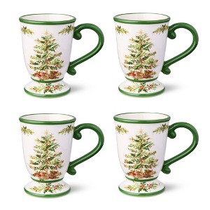 Certified International (Set of 4) 16oz Holly Tree Ceramic Mugs - 1 of 4