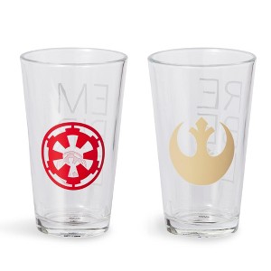 Seven20 Star Wars 16oz Pint Glasses - Rebel & Empire Symbols - 2 Set - 1 of 4
