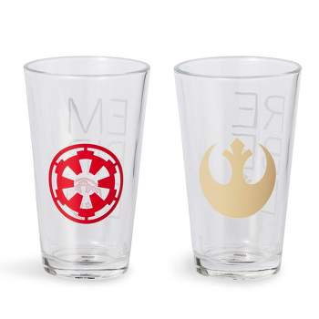 Seven20 Star Wars 16oz Pint Glasses - Rebel & Empire Symbols - 2 Set