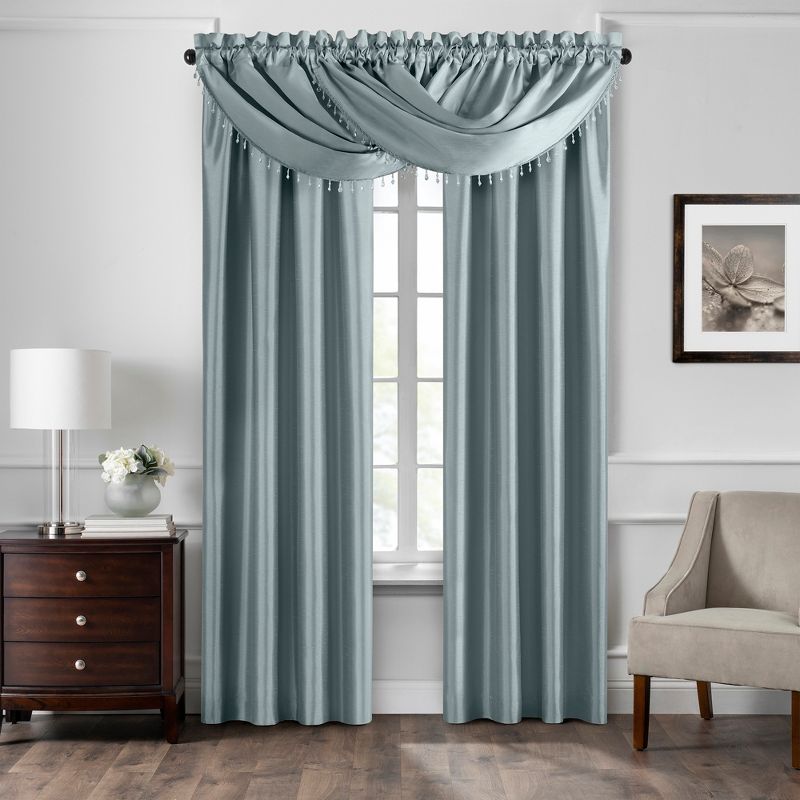 Colette Faux Silk Blackout Single Window Curtain Panel - Elrene Home Fashions, 3 of 7