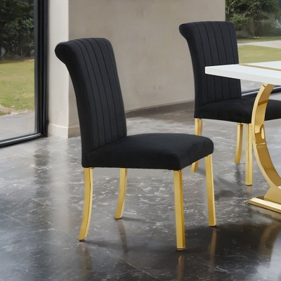 PAGED Dining Chairs Set of 2, Contemporary Comfy Dining Room Chairs with Channel Tufted Back, Kitchen Chairs for Dining Room