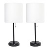 Creekwood Home Oslo 19.5" Power Outlet Base Metal Table Desk Lamp with Shade - 4 of 4