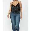 Women's Sequin Fringe V-neck Top - Hera Collection - 4 of 4