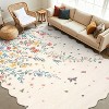 Floral Scalloped Rug – Washable, Non-Slip, Soft for Living Room, Bedroom, Dining Room, Home Office - 4 of 4