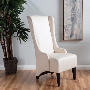 Dining Chair, Upholstered Back Rest Seat Accent Chair With Birch Wood Legs, Leisure Chair For Restaurants Living Rooms - 1 of 4