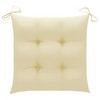 vidaXL Rocking Chair with Cream White Cushion Solid Teak Wood - 3 of 4